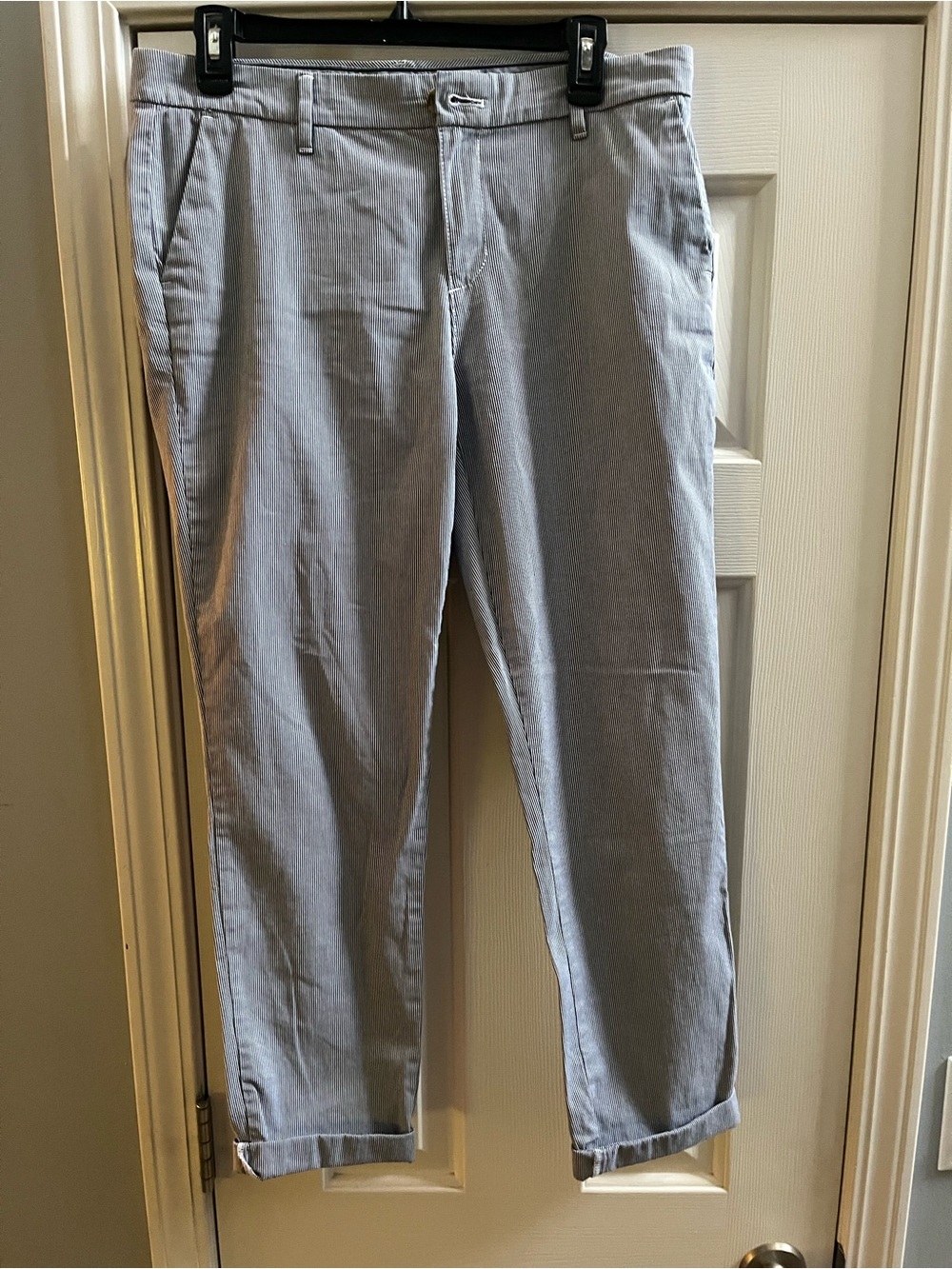 Tommy Hilfiger Women’s Navy & White Cuffed Casual Pants